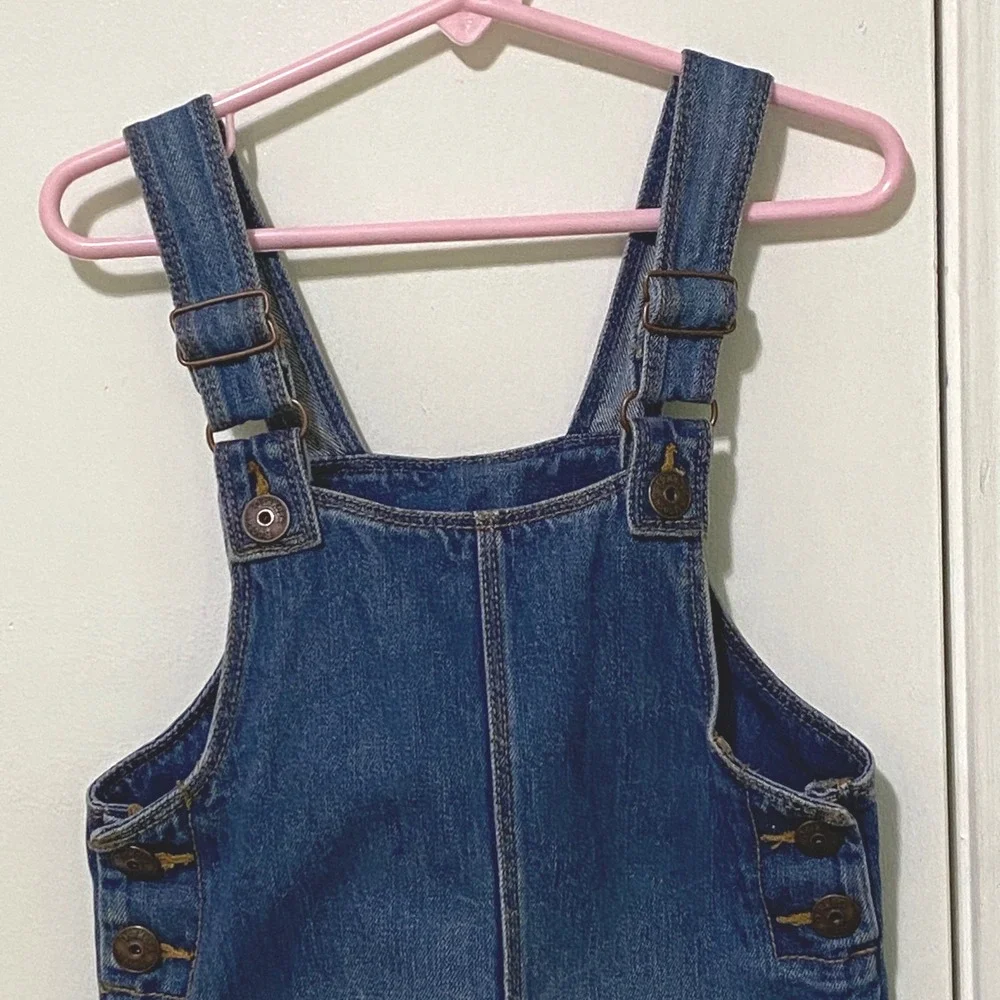 OshKosh B'Gosh 6 Denim Jumper Dress Blue Farm Core Granola Nature Play Clothes